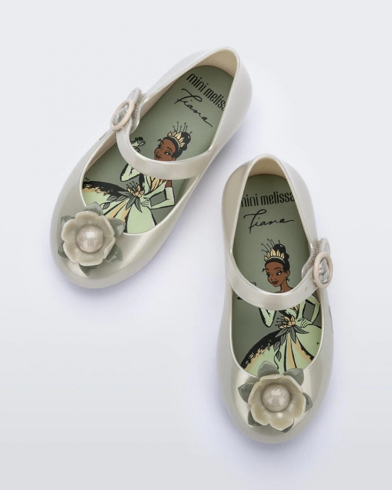 White Green Baby Melissa Mini Disney Sweet Love Princess Flats | APUM-73604 | USA