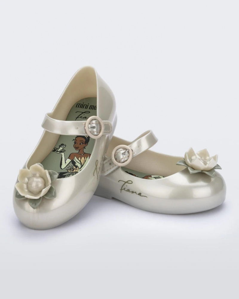 White Green Baby Melissa Mini Disney Sweet Love Princess Flats | APUM-73604 | USA