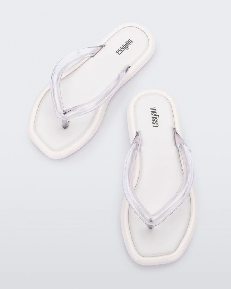 White Grey Women's Melissa Airbubble Flip Flops | GETK-08216 | USA