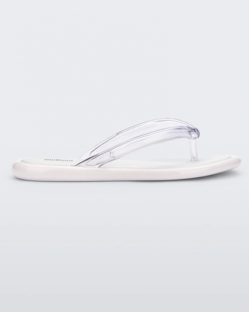 White Grey Women\'s Melissa Airbubble Flip Flops | GETK-08216 | USA