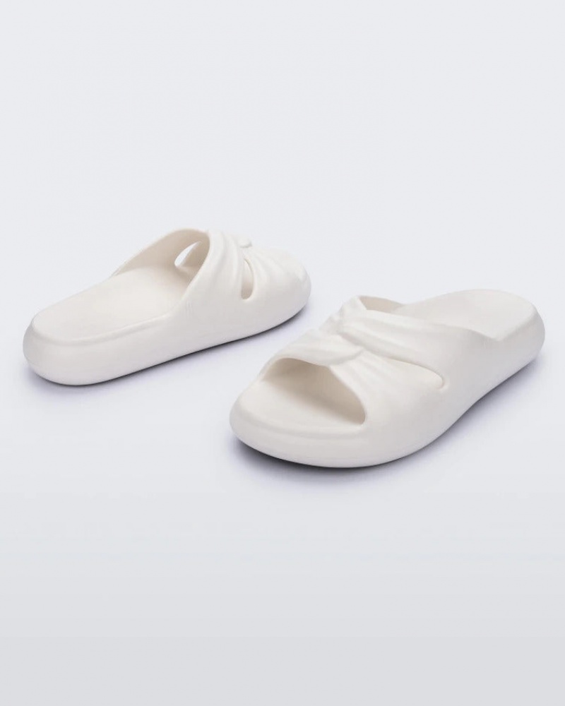 White Women's Melissa Free Slides | LBTF-71934 | USA