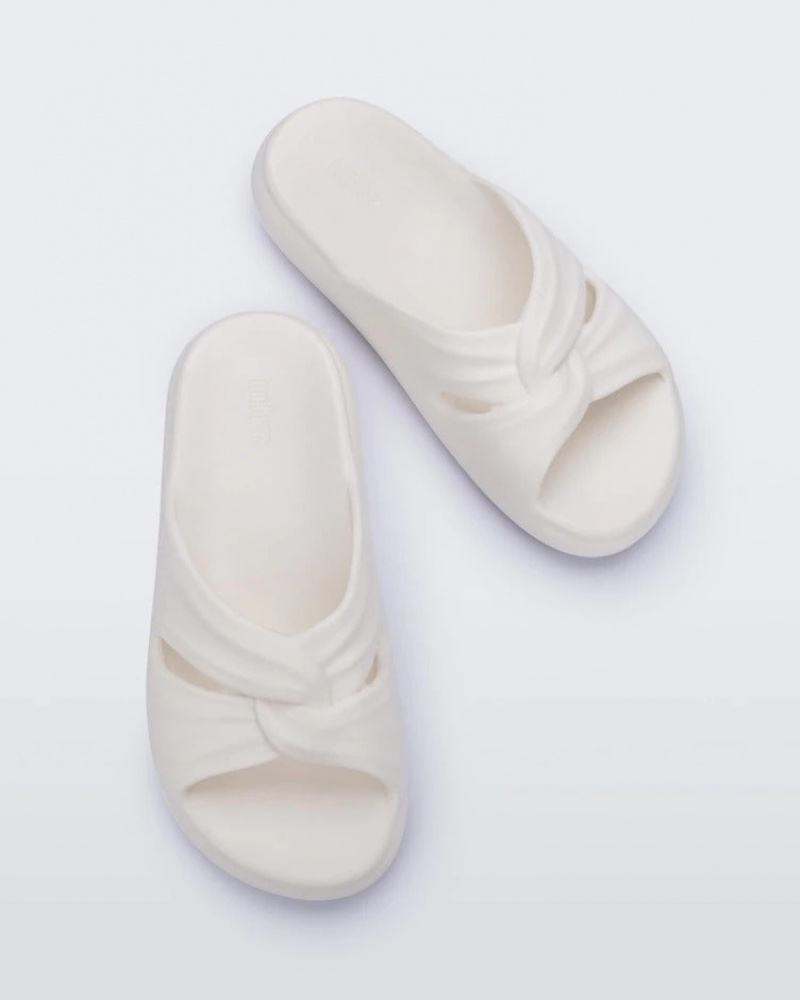 White Women's Melissa Free Slides | LBTF-71934 | USA