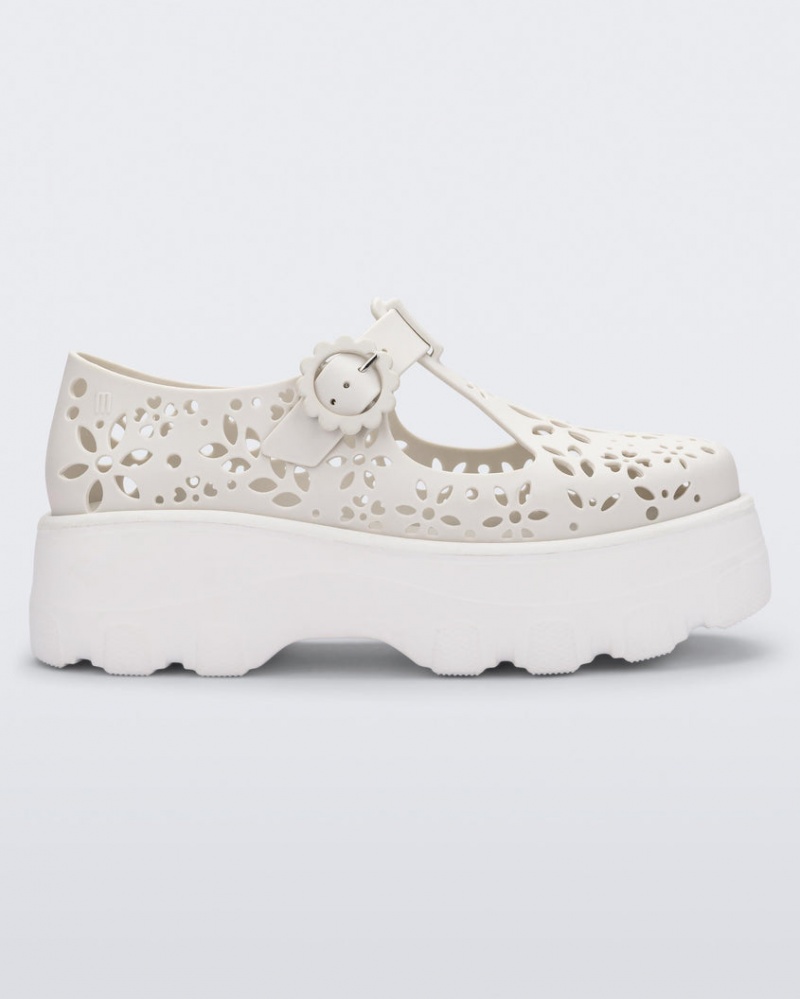 White Women\'s Melissa Kick Off Lace Platforms | DPCA-97124 | USA