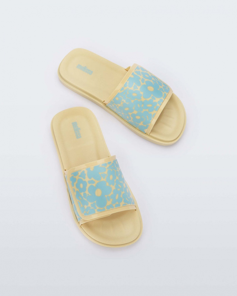 Yellow Blue Women's Melissa Brave Slides | SIJC-83450 | USA