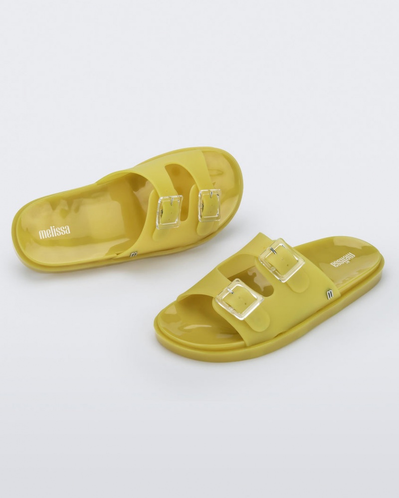 Yellow Women's Melissa Wide Slides | DOMS-96251 | USA