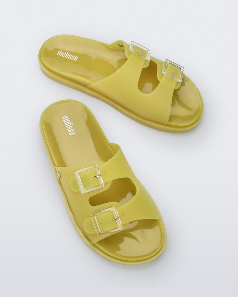 Yellow Women's Melissa Wide Slides | DOMS-96251 | USA